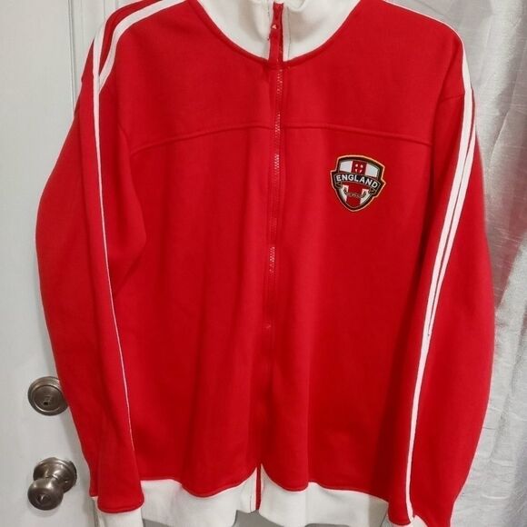 England Red and White Zip Up Jacket - Picture 1 of 6